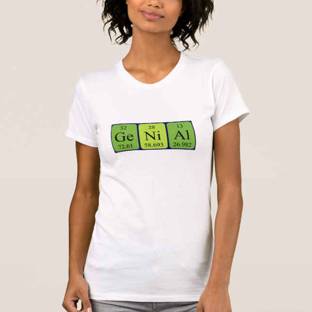 T-shirt Chemise de mot de table périodique authentique (Devant)
