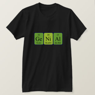 T-shirt Chemise de mot de table périodique authentique