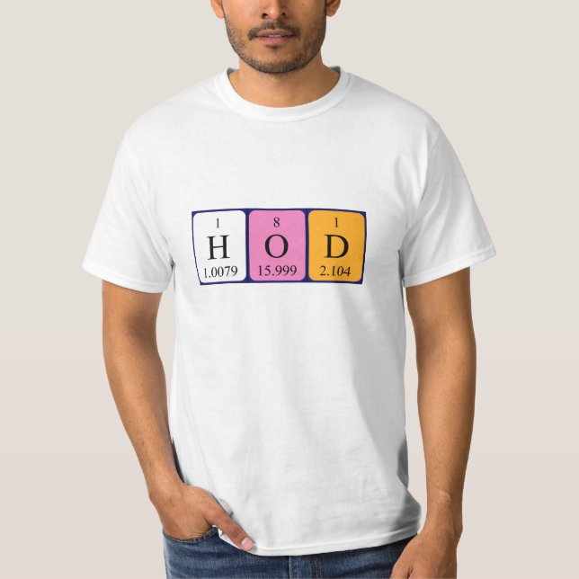 T-shirt Chemise de mot de table périodique d'auge (Devant)