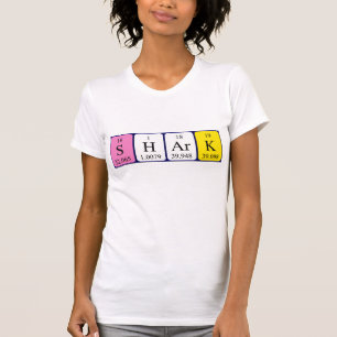 T-shirt Chemise de mot de table périodique de requin