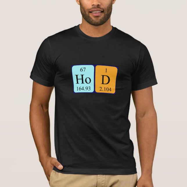 T-shirt Chemise de mot HoD pour table périodique (Devant)