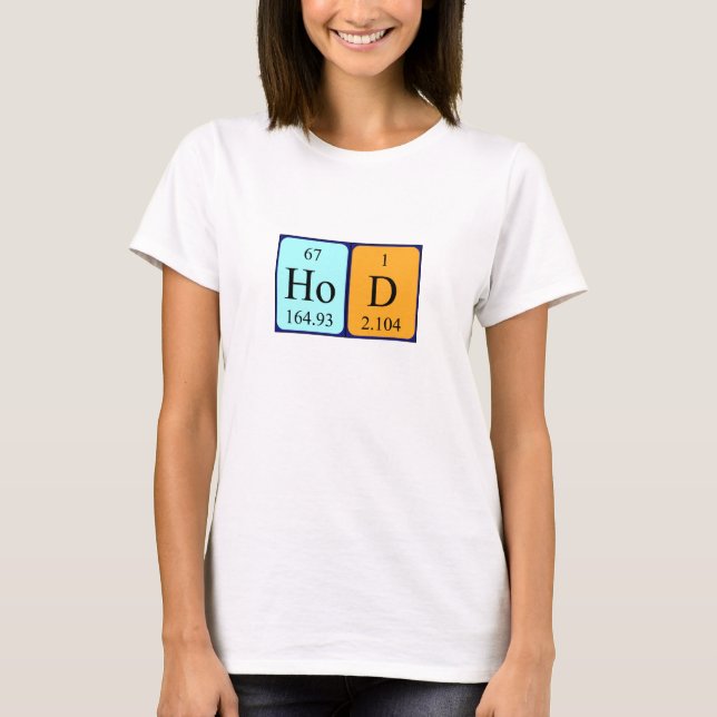 T-shirt Chemise de mot HoD pour table périodique (Devant)