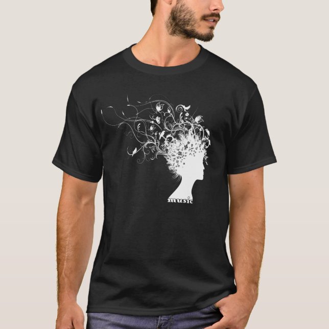 T-shirt Chemise de MusicHead (obscurité seulement) (Devant)