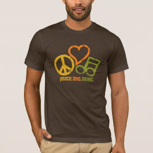 T-shirt Chemise de musique d'amour de paix - choisissez le