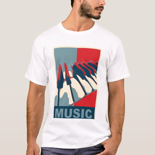 T-shirt Chemise de musique d'Obama (Devant)