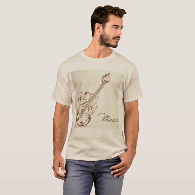 T-shirt Chemise de musique guitare (Devant entier)