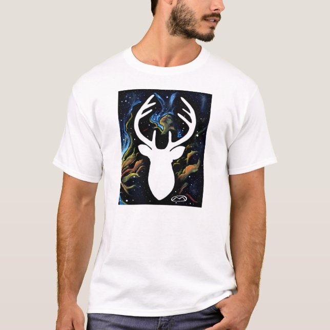 T-shirt Chemise de nébuleuse de cerfs communs (Devant)