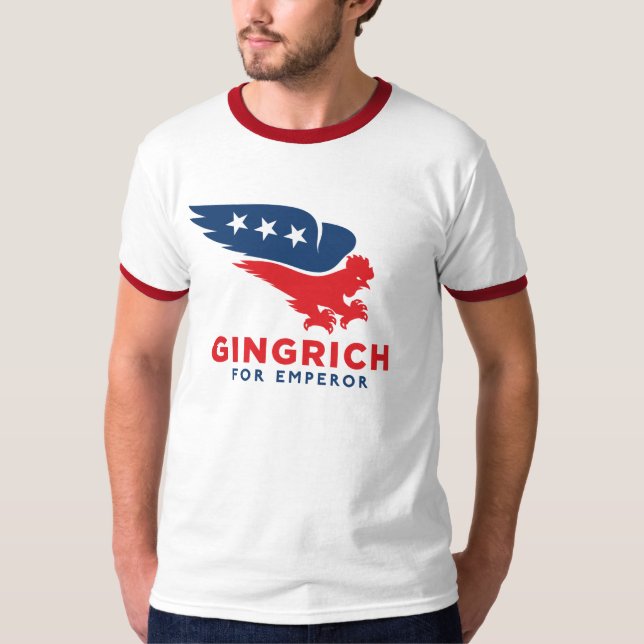 T-shirt Chemise de Newt Gingrich Chickenhawk (Devant)