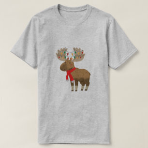 T-shirt Chemise de Noël à motif orignal