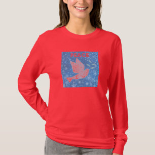 T-shirt Chemise de Noël de douille de colombe de paix