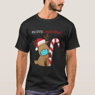 T-shirt Chemise de Noël de Reindeer de Masque Reindeer de 
