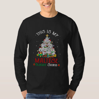 T-shirt Chemise de Noël en pyjama Funny Chien d'arbre malt