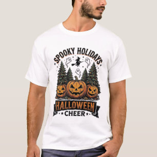 T-shirt Chemise de Noël Halloween avec arbre de vacances e