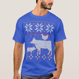 T-shirt Chemise de Noël moche Du Poulet Et De La Vache, Fa