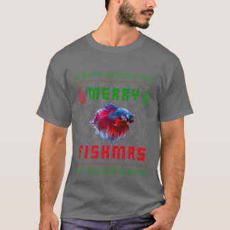 T-shirt Chemise de Noël Poisson Combattant Betta