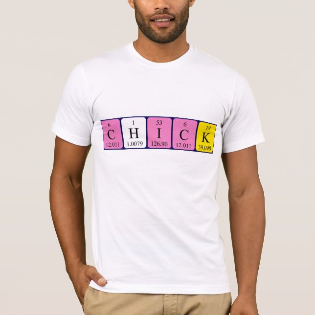 T-shirt Chemise de nom de la table périodique (Devant)