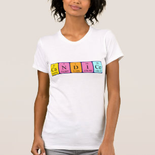 T-shirt Chemise de nom de la table périodique de la bougie