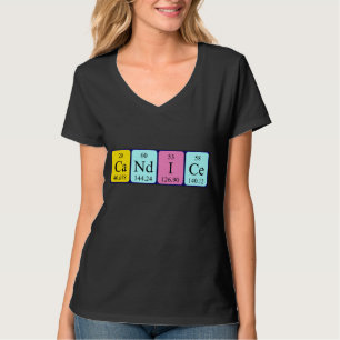 T-shirt Chemise de nom de la table périodique de la bougie