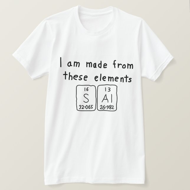 T-shirt Chemise de nom de la table périodique Sal (Design devant)