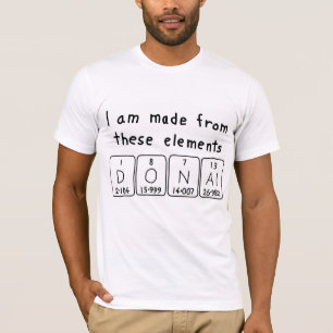 T-shirt Chemise de nom de table périodique
