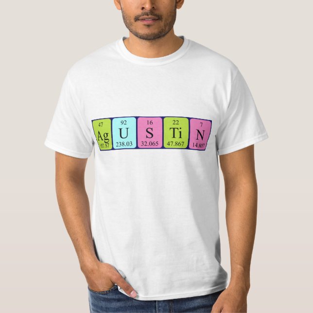 T-shirt Chemise de nom de table périodique Agustin (Devant)