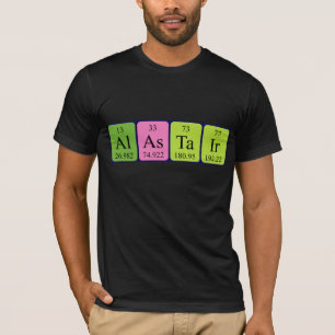 T-shirt Chemise de nom de table périodique Alastair