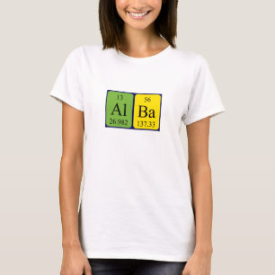 T-shirt Chemise de nom de table périodique Alba
