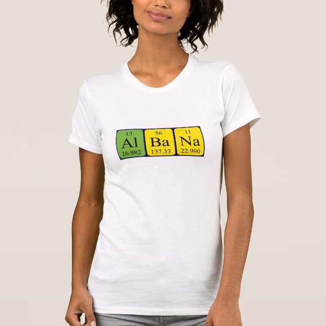 T-shirt Chemise de nom de table périodique Albana (Devant)