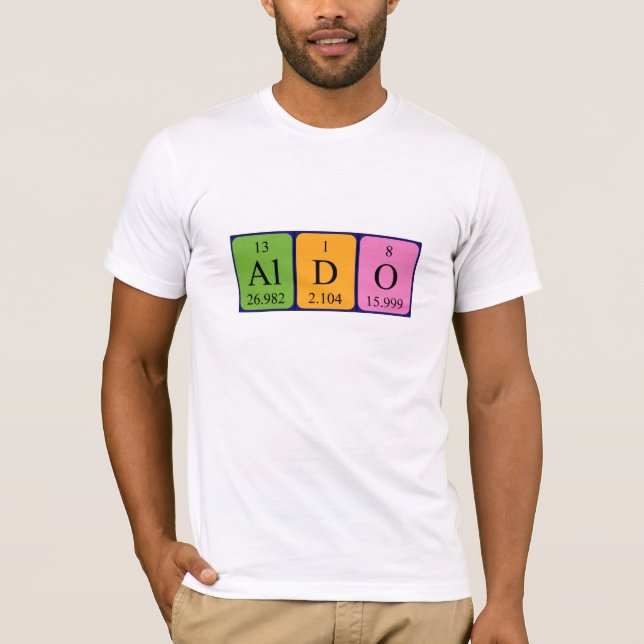T-shirt Chemise de nom de table périodique Aldo (Devant)