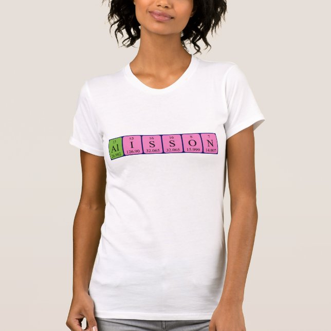 T-shirt Chemise de nom de table périodique Alisson (Devant)