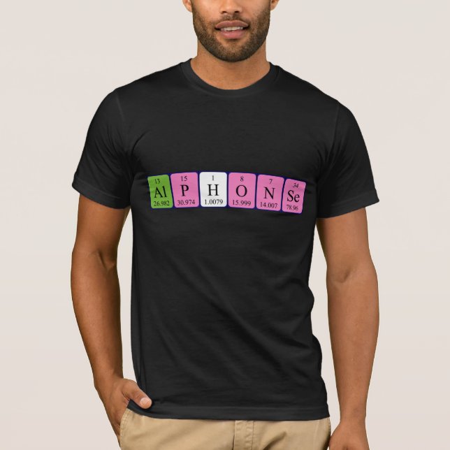 T-shirt Chemise de nom de table périodique Alphonse (Devant)