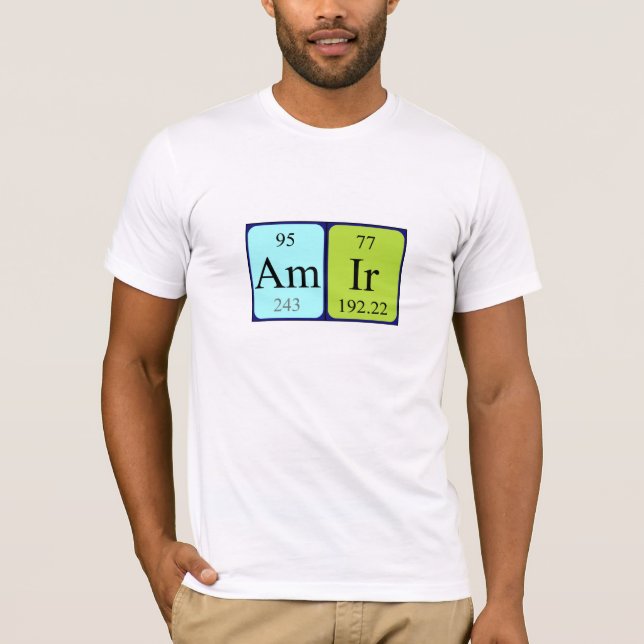 T-shirt Chemise de nom de table périodique Amir (Devant)