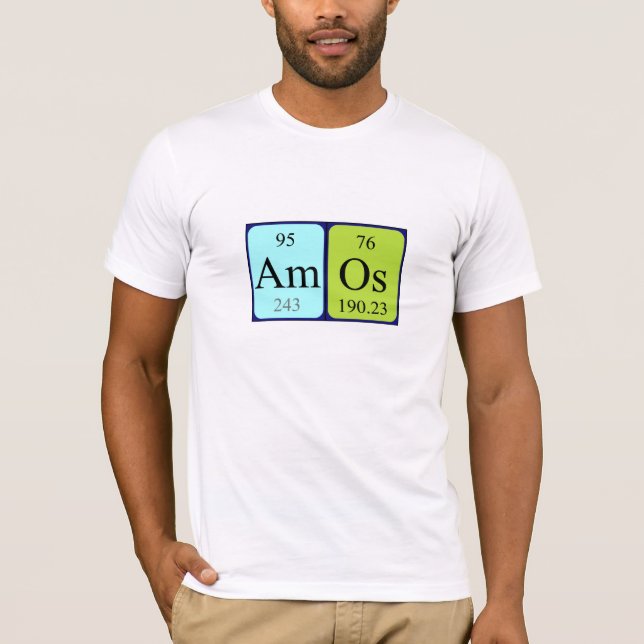 T-shirt Chemise de nom de table périodique Amos (Devant)