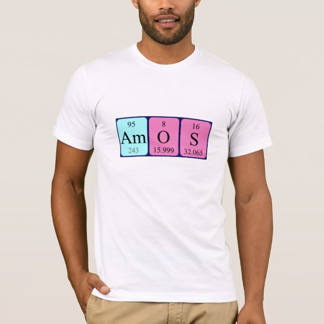 T-shirt Chemise de nom de table périodique Amos (Devant)
