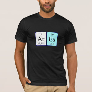 T-shirt Chemise de nom de table périodique Ares