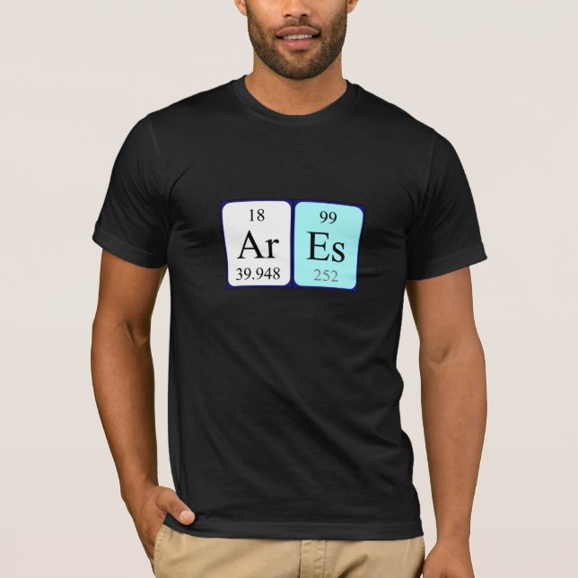 T-shirt Chemise de nom de table périodique Ares (Devant)