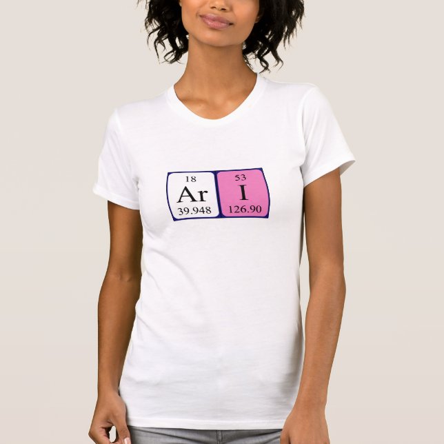 T-shirt Chemise de nom de table périodique Ari (Devant)