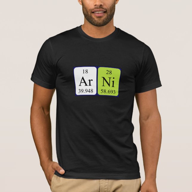 T-shirt Chemise de nom de table périodique Arni (Devant)