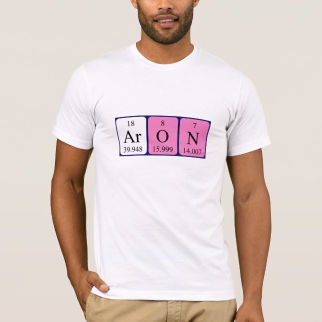 T-shirt Chemise de nom de table périodique Aron (Devant)