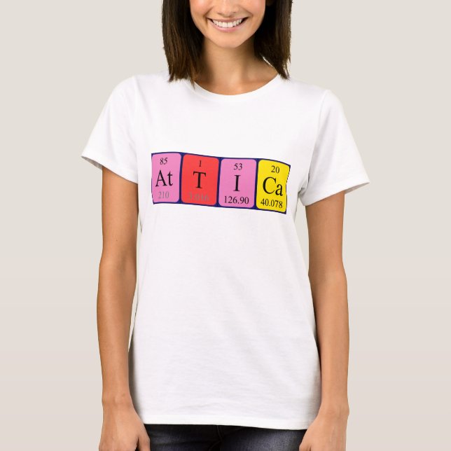 T-shirt Chemise de nom de table périodique Attica (Devant)