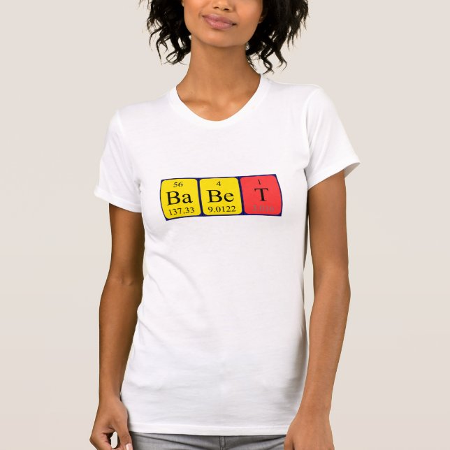 T-shirt Chemise de nom de table périodique Babet (Devant)