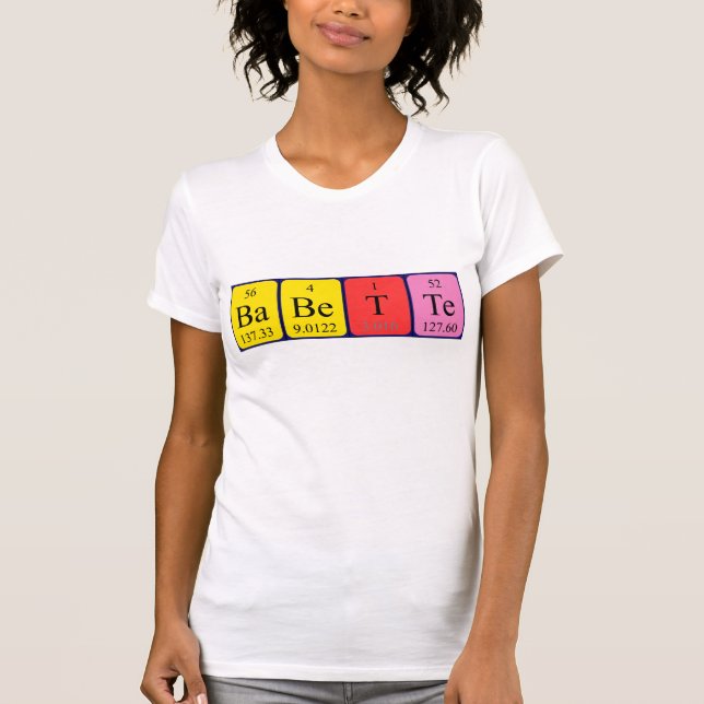 T-shirt Chemise de nom de table périodique Babette (Devant)