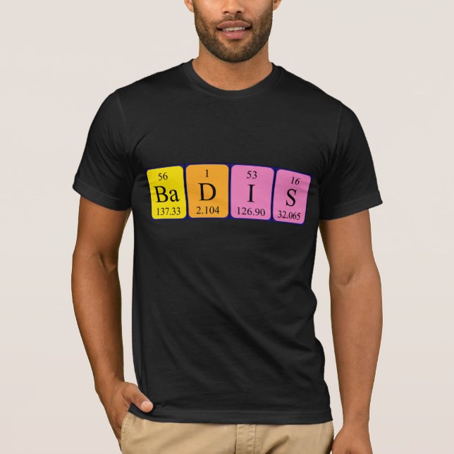 T-shirt Chemise de nom de table périodique Badis (Devant)