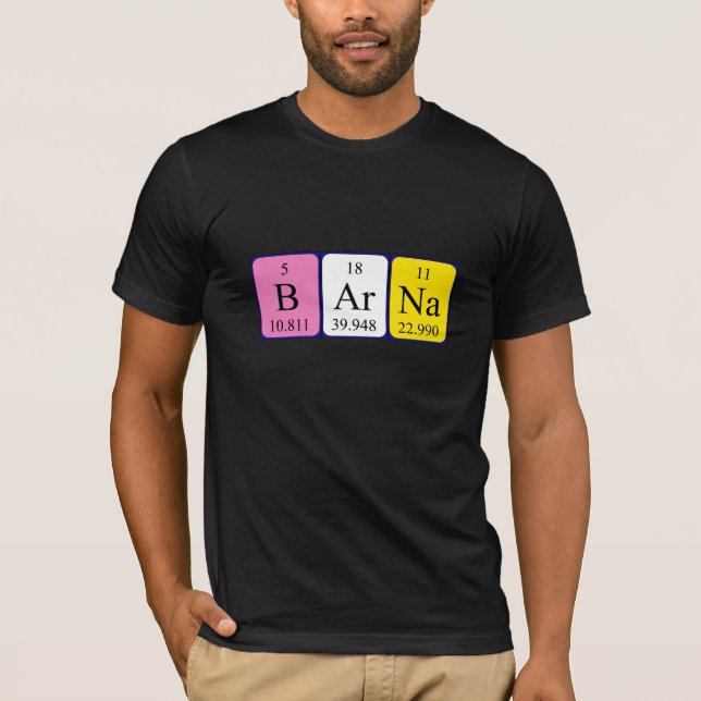 T-shirt Chemise de nom de table périodique Barna (Devant)
