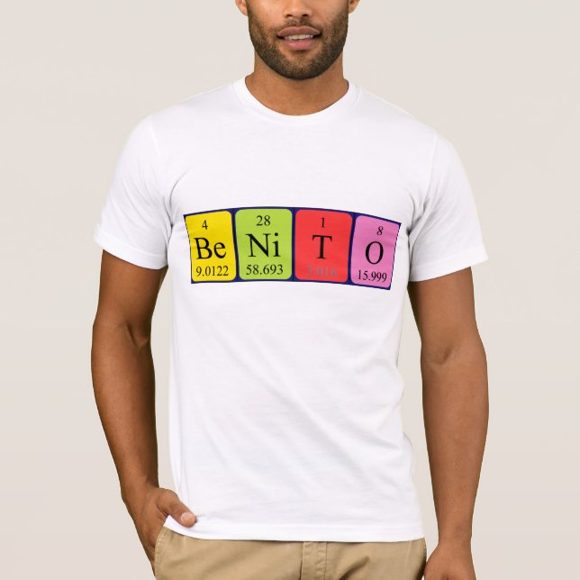 T-shirt Chemise de nom de table périodique Benito (Devant)