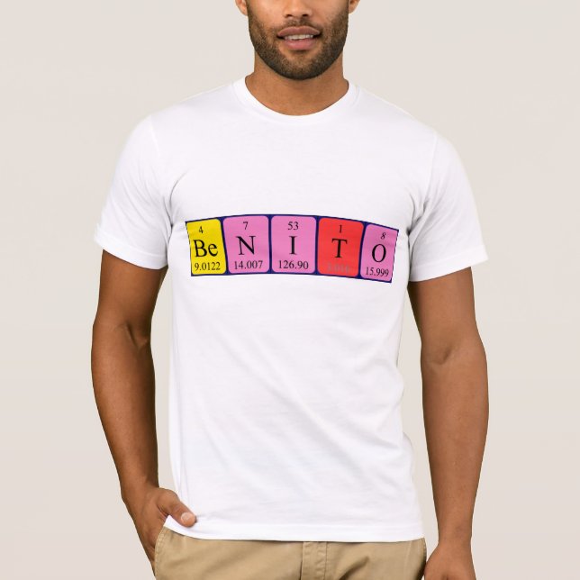 T-shirt Chemise de nom de table périodique Benito (Devant)