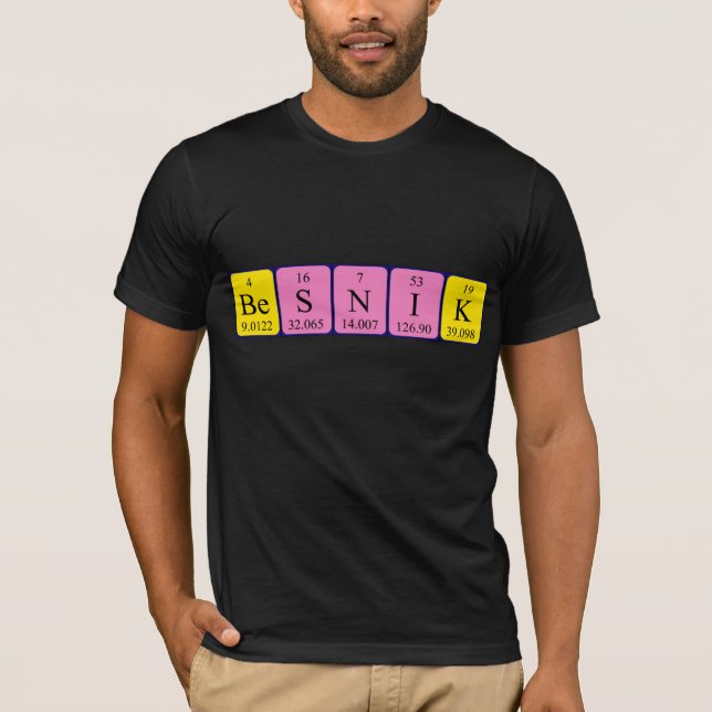T-shirt Chemise de nom de table périodique Besnik (Devant)