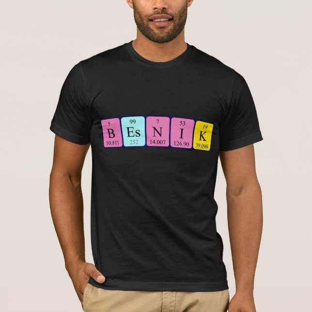 T-shirt Chemise de nom de table périodique Besnik (Devant)