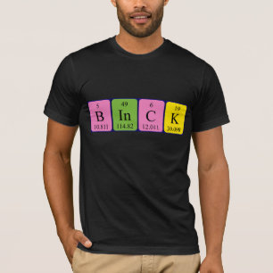 T-shirt Chemise de nom de table périodique Binck