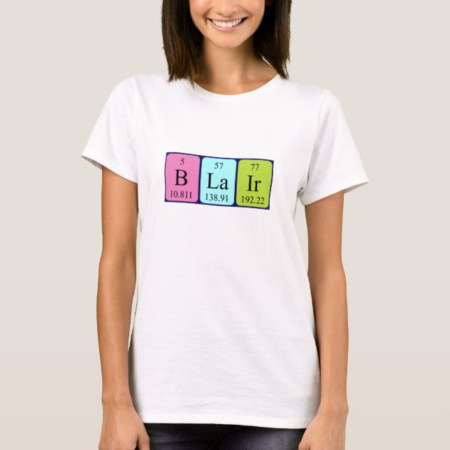 T-shirt Chemise de nom de table périodique Blair (Devant)